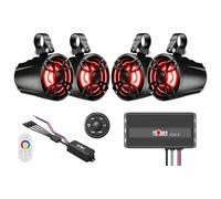 Noam NUTV5 Quad - Sistema de Altavoces estéreo con Bluetooth para ATV/Golf Cart/UTV - Sistema de 4 Altavoces