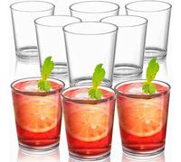 Noamus Paquete de 9 vasos acrílicos, vasos de agua de plástico irrompible de 12 onzas, vasos reutilizables transparentes a prueba de roturas, juego de vasos de whisky para cocina de fiesta, té helado,