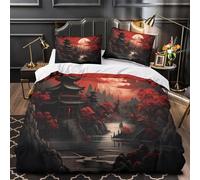 NOASDGYEI Dios del Antiguo Egipto Funda de Edredón Juego de 3 Piezas Diseño 3D Cierre de Incluye Fundas de Almohada Ilustración de una deidad mítica Funda Edredon for Ancianos Super King（260x220cm）