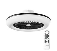 Noaton 11055B Callisto, Negro, Ventilador de techo con luz, Mando a distancia, Atenuación LED, 3 temperaturas de color ajustables, Temporizador, Flujo de aire hasta 45 m3/min, Ø55cm