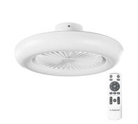 Noaton 11055W Callisto, Blanco, Ventilador de techo con luz, Mando a distancia, Atenuación LED, 3 temperaturas de color ajustables, Temporizador, Flujo de aire hasta 61 m3/min, Ø55cm