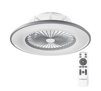 Noaton 11056GR Vega, Ventilador de techo con luz, Mando a distancia, Atenuación LED, 3 temperaturas de color ajustables, Temporizador, Flujo de aire hasta 61 m3/min, Ø56cm (Gris)