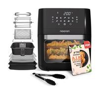 Noaton A120 Ultra Pro Freidora de Aire 12L, Freidora sin aceite, online libro de recetas y pinzas de cocina 26 cm, 1800W, 10 programas, Pantalla digital, Compacta, para 1-4 personas, Negra