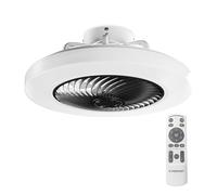 Noaton Ventilador de techo con luz 12050B Triton, Negro, Diámetro 50cm, Atenuación LED max. 48 W, Mando a distancia, 3 temperaturas de color ajustables, Temporizador, Flujo de aire hasta 45 m3/min