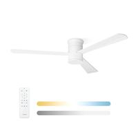 Noaton Ventilador de Techo con Mando a Distancia, Luz Ajustable 22,9 W, Blanco, Ultra Silencioso, 6 Velocidades, Temporizador, 3 Palas, Función Verano-Invierno, Ø132 cm