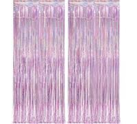Noaxylic 2 Piezas Cortinas Metálicas, Oropel Metálico Foil Fringe Cortinas, Decoracion Fiesta, De Moda y versátil, Reutilizable, para Decoración, Foil Curtains Boda, Cumpleaños, Fiestas, Navidad