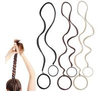 Noaxylic 3 Piezas Lazos para el Pelo en Espiral, Soportes Elásticos para Cola de Caballo, No Dañan para Mujeres, Elásticos para el Pelo para Mujer, 41 cm Trenzadas de Cabello, para Gimnasio, Natación