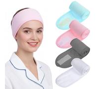 Noaxylic 4 Piezas Diademas Faciales de Spa, Diadema de Maquillaje, Diadema Spa de Microfibra Suave y Absorbente, Diademas Ajustable con Velcro para Lavado Facial, Maquillaje, Ducha, Yoga