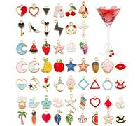 Noaxylic 51 Piezas Colgante de Copa de Vino, Marcadores de Copa de Vino, Marcadores de Bebida, Identificación de Bebidas para Decoración de Navidad Fiestas, Despedida de Soltera, Multicolor