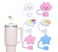 Noaxylic 6 Piezas Accesorios para Pajita Stanley Cup, 10mm a Prueba de Fugas y Polvo, Cubierta de Pajitas para Accesorios de Copa Stanley Cup, Reutilizables, para 40 y 30 oz (B)