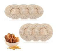 Noaxylic 6 Piezas Leineneinsatz, Cubierta de Cesta de Masa para Hornear, Fundas Premium para Banetones para Pan, AlgodóN Lino Prueba Pan Cesta, Funda Banneton, para Canasta Ovalos y Círculos (25cm)