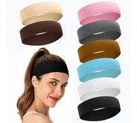 Noaxylic 8 Piezas Cinta Pelo, Cinta Pelo Deporte, Diadema Deportiva, Diadema Elástica, Elástica de Headband Antideslizante, Mujer y Hombres, para Correr, Ioga, Fitness, Basquete, Ténis, Futebol