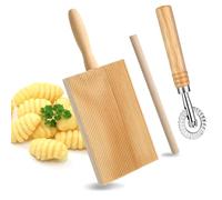 Noaxylic Viene con Rueda Cortadora de Pasta, Tablero de Pasta de Noquis, Tabla para Noquis de Madera, Ligera con Mango, Accesorios para Noqui, Rodillo Duradero y Adecuado para Familias, Cocinas