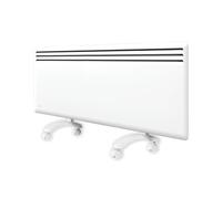 Nobø NFK4N radiador eléctrico bajo consumo 1500W blanco con ruedas y montaje en pared, convector eléctrico con termostato inteligente NCU-2Te y temporizador, IP24, protección antihielo