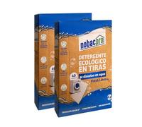 NobacPro - Detergente en Tiras para Lavadora | Hasta 80 Lavados - 40 Tiras | Olor Fresh Linen | 100% Ecológico | Hipoalergénico y vegano | No contiene plásticos | Fabricado en España