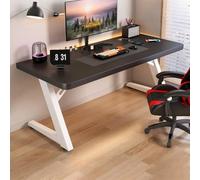 NOBBAT Escritorio Para Computadora, Escritorio Para Juegos, Escritorio De Estudio, Capacidad De Carga 300kg, Grosor De La Superficie 25 Mm, Brazo Para Monitor, Resistente A Arañazos(Black+White Frame,