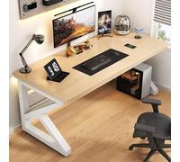 NOBBAT Escritorio para Computadora, Escritorio para Teletrabajo, Mesa De Trabajo para PC, Capacidad De Carga De 300 Kg, Madera Maciza, Grosor De La Superficie De 5 Cm, Compacto, Ahorra Espacio(Walnut
