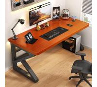 NOBBAT Escritorio Para Computadora, Escritorio Para Teletrabajo, Mesa De Trabajo Para PC, Capacidad De Carga De 300 Kg, Madera Maciza, Grosor De La Superficie De 5 Cm, Compacto, Ahorra Espacio(Amber c