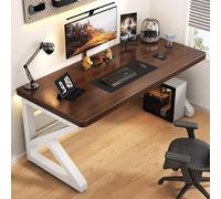 NOBBAT Escritorio Para Computadora, Escritorio Para Teletrabajo, Mesa De Trabajo Para PC, Capacidad De Carga De 300 Kg, Madera Maciza, Grosor De La Superficie De 5 Cm, Compacto, Ahorra Espacio(Dark wa