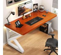 NOBBAT Escritorio Para Computadora, Escritorio Para Teletrabajo, Mesa De Trabajo Para PC, Capacidad De Carga De 300 Kg, Madera Maciza, Grosor De La Superficie De 5 Cm, Compacto, Ahorra Espacio(Amber c