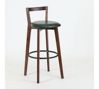 NOBBAT Taburetes de Bar de Madera Maciza, sillas de Altura de mostrador, cojín de Asiento Grueso con Respaldo, Ideales para cocinas y restaurantes(Brown-6,Seating Height 55cm)