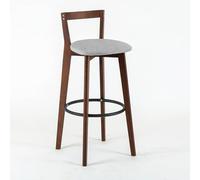 NOBBAT Taburetes de Bar de Madera Maciza, sillas de Altura de mostrador, cojín de Asiento Grueso con Respaldo, Ideales para cocinas y restaurantes(Brown-14,Seating Height 60cm)