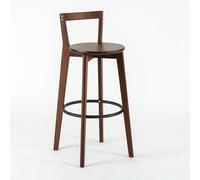 NOBBAT Taburetes de Bar de Madera Maciza, sillas de Altura de mostrador, cojín de Asiento Grueso con Respaldo, Ideales para cocinas y restaurantes(Brown-1,Seating Height 60cm)