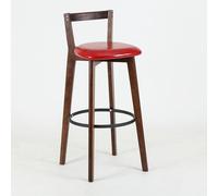 NOBBAT Taburetes de Bar de Madera Maciza, sillas de Altura de mostrador, cojín de Asiento Grueso con Respaldo, Ideales para cocinas y restaurantes(Brown-3,Seating Height 60cm)
