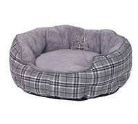 Nobby cama cómoda redonda Classic "KAPU" gris a cuadros; Ø 50 x 19 cm