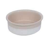 Nobby 82423 Neta - Comedero para Perros, Cuenco de Cerámica (24,0 x 8,0 cm, 2,40 L), Color Blanco