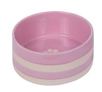 Nobby 82435 Strio - Cuenco de cerámica (21,0 x 8,5 cm, 2,00 L), Color Rosa y Crema