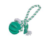 Nobby balón de goma dura con cuerda "DENTAL LINE" Balón: Ø 7 cm; Balón con cuerda: 30 cm