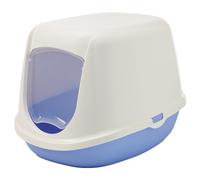 Savic arenero Gato Duchesse - Azul - para Gatitos - con Tapa - asa integrada - diseño Compacto - 44,5x35,5x32 cm