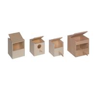 Nobby caja de nido para exóticos con tapa abatible y barra de aterrizaje 15,0 x 14,5 x 15,0 cm