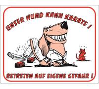 Nobby Cartel de advertencia "Nuestro perro puede hacer karate" 250 x 200 mm