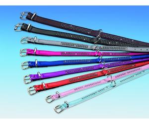 Nobby Collar de Cristal de una hilera, 32 cm, Fucsia/Negro