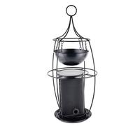 Nobby columna de alimentación con plato de planta Ø 21,5 x 49 cm; 2 x aprox. 800 ml negro