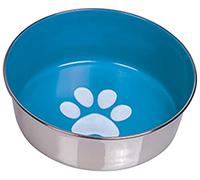 Nobby - Cuenco de Acero Inoxidable Antideslizante, 13,5 cm, Color Azul Claro y Plateado