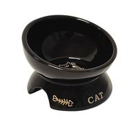 Nobby Cuenco de cerámica para Gatos Golden Cat Negro, diámetro 13,5 x 9 cm, 250 ml