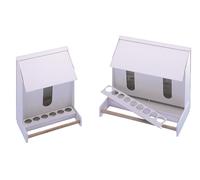 Nobby dispensador de comida de plástico para periquitos 30 cm - 2 compartimentos, capacidad de 2,4 kg blanco