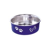 Nobby Fusion - Cuenco de Acero Inoxidable Antideslizante (13 cm, 0,5 L), Color Azul