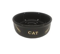Nobby gato cerámica cuenco "Golden Cat" negro Ø 13,5 x 4,5 cm, 0,25 l