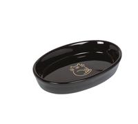 Nobby gato cerámica cuenco ovalado "Gato Dorado" negro 17 x 11 x 2,5 cm, 0,12 l