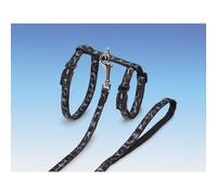 Nobby Juego para Gatos XL Leo Negro 13mm Nailon para Grande Gatos Correa Arnés
