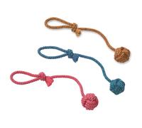 Nobby Juguete de Cuerda, cuerda de juego con lazo de lanzamiento 57 cm, 275 g, bola Ø 8 cm surt. amarillo, rojo, azul