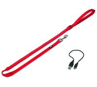 Nobby Leine "FLASH MESH" rojo; M-L: L: 120 cm; B: 25 mm