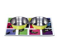 Nobby Magnetic-Set Colorido para Gatos 2 Edelstahlnäpfe 11CM, Apto Lavavajillas