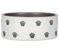 Nobby Pata Dog - Cuenco de cerámica (15 x 6 cm), Color Crema y Gris