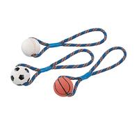 Nobby pelota de goma maciza con cuerda 8 cm
