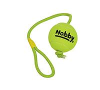 Nobby Pelota de Tenis con Correa de Lanzamiento, XL, 10 cm, Cuerda de 70 cm, 1 Unidad